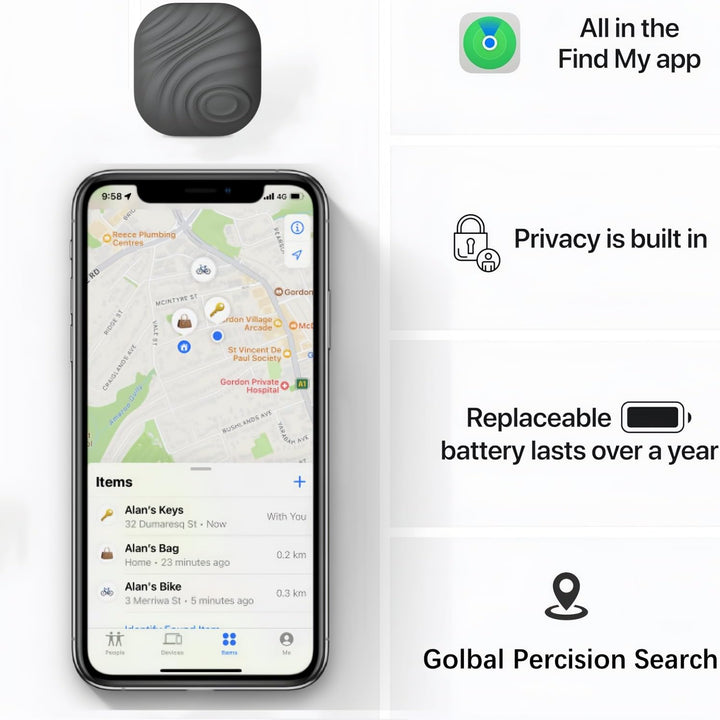 Nutale Air Schlüsselfinder Tag Kaffee - Only IOS - 4PCS Schlüssel Finden mit Bluetooth Finder Tracke