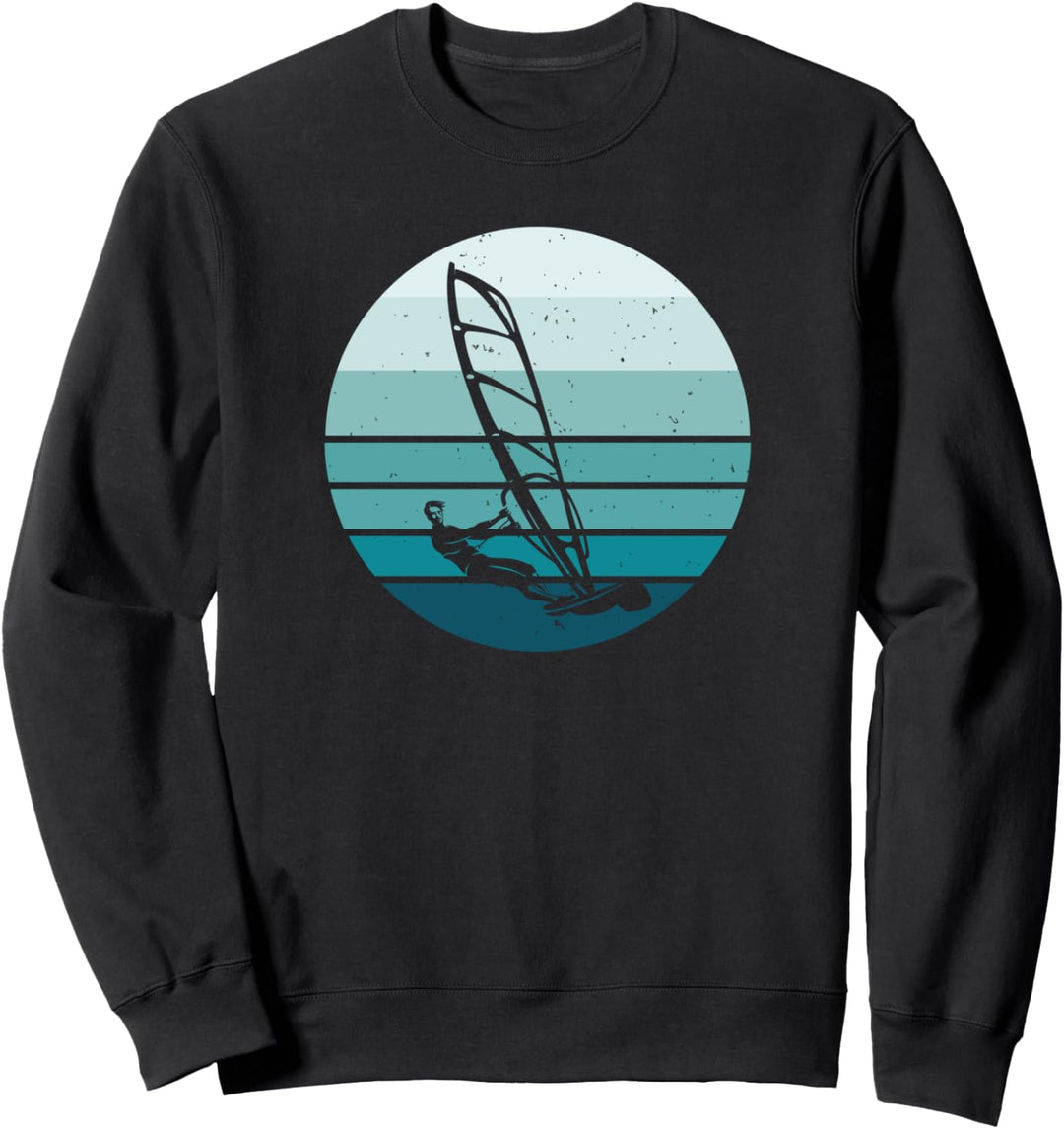 Windsurfer Windsurfer Silhouette Blau Vintage Distressed Sweatshirt