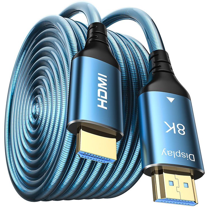 8K HDMI Glasfaserkabel 15m, Stahlpanzerung Optisch HDMI 2.1 Kabel Ultra High Speed 8K UHD Druckfest
