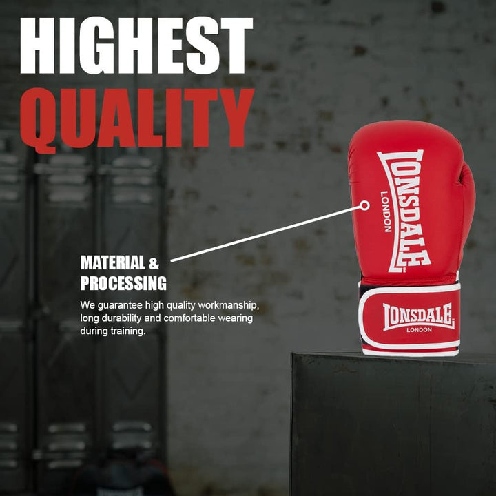 Lonsdale Unisex-Adult Ashdon Equipment 10 oz Red/White, 10 oz Red/White