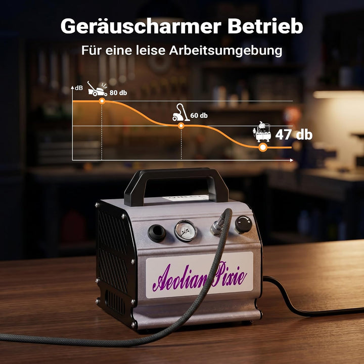 Airbrush Kompressor AS176 kompakt Airbrushkompressor 3 bar Einzylinder