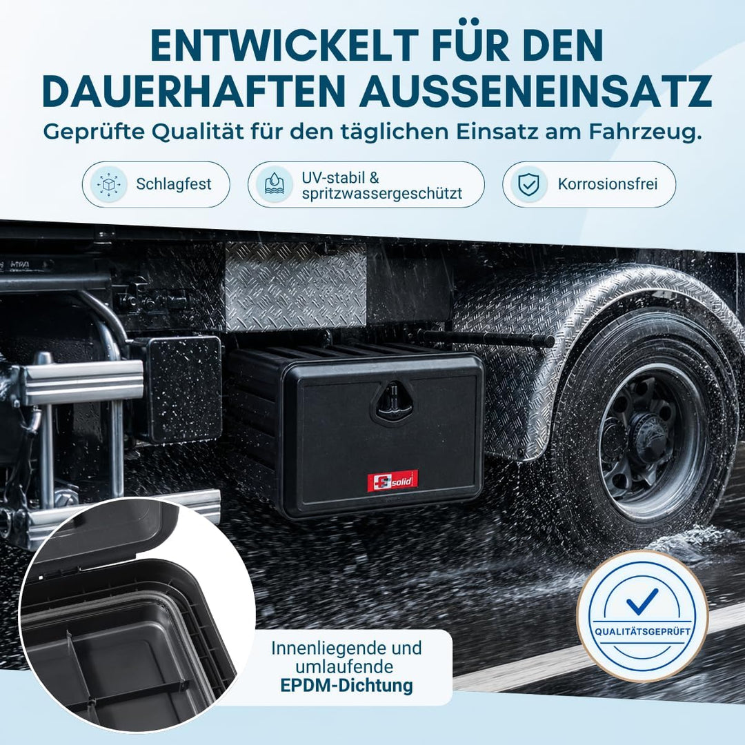 FTsolid Unterbaubox Staukasten Anhängerkiste Gurtkiste Staubox Unterflurbox Werkzeugkiste (400x350x3