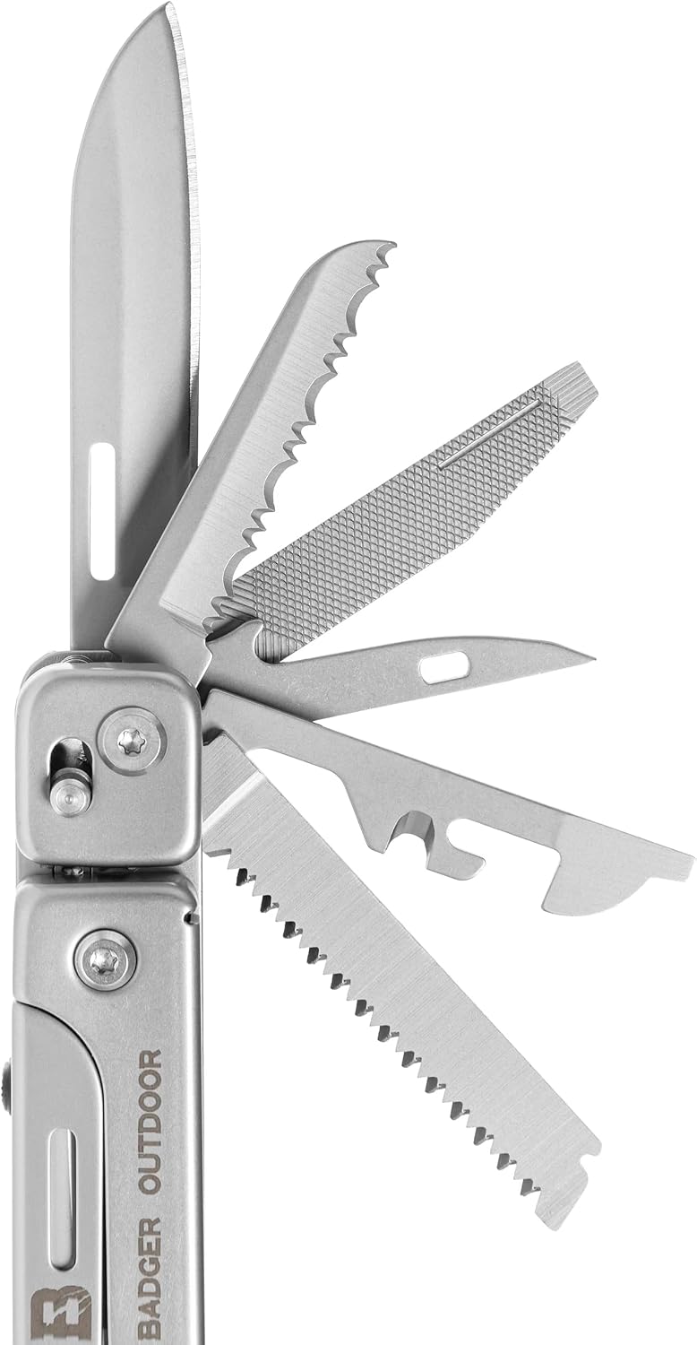 Badger Outdoor Robust 13in1 Multitool Edelstahl - Camping Zubehör