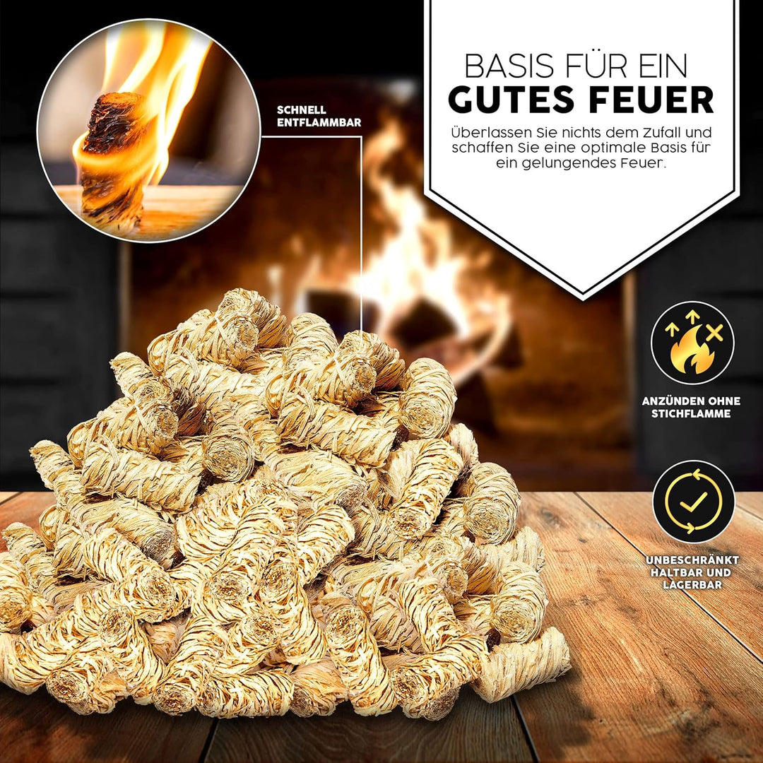grillas 3 kg Bio-Kaminanzünder und Öko-Grillanzünder ca. 240 Stück aus Holzwolle, in pflanzlichem Wa