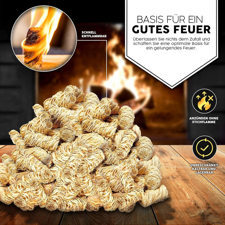 grillas 3 kg Bio-Kaminanzünder und Öko-Grillanzünder ca. 240 Stück aus Holzwolle, in pflanzlichem Wa