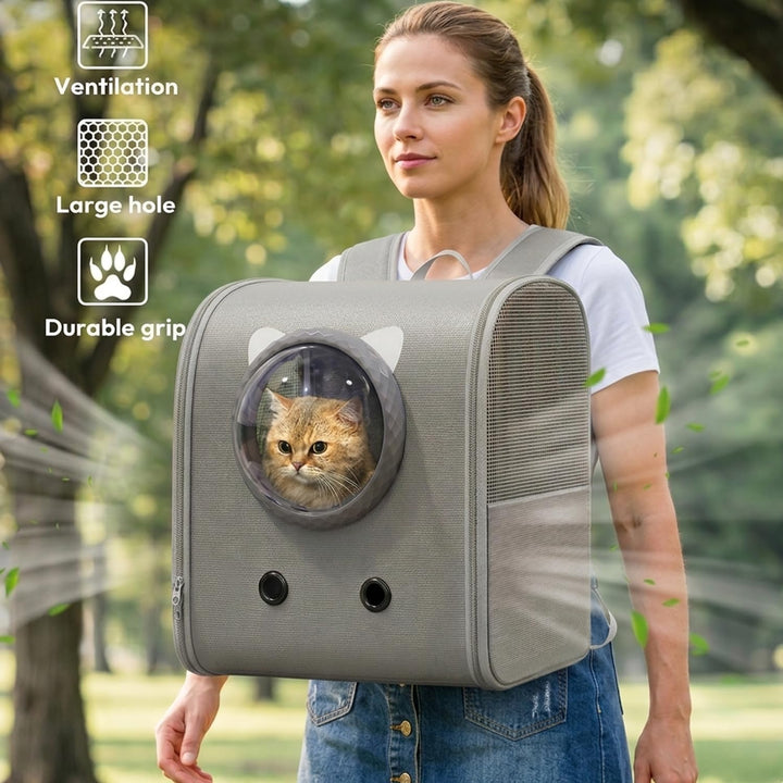 Katzenrucksack mit Fenster bis 10kg, Haustier Rucksack für Katzen Hunde, Belüftet & Ergonomisch mit