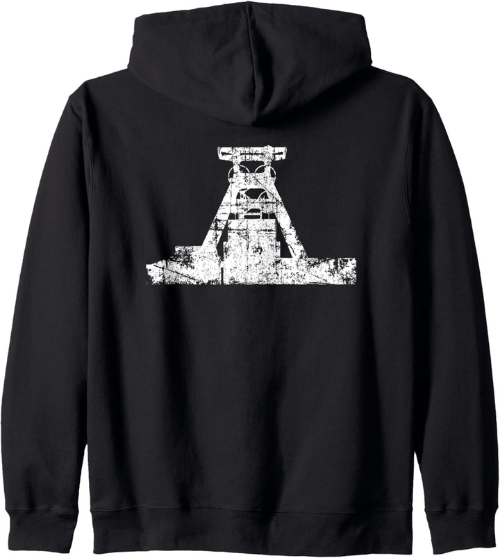 Zeche Zollverein (Vintage Weiss) Bergbau Ruhrgebiet Kapuzenjacke