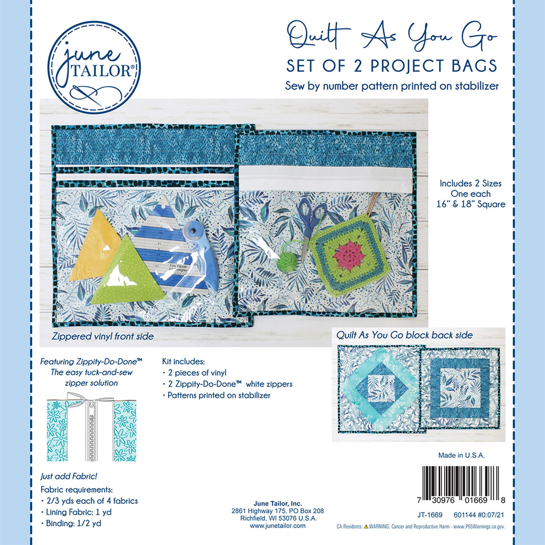 June Tailor KIT Projekttasche, Weiss Zippity-do-Done(tm)