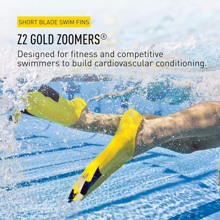 Finis Z2 Gold H Training Fins, Yellow/Black, M: 7-8.5/F: 8-9.5