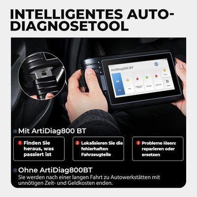 TOPDON ArtiDiag800 BT - OBD2 Batteriebetrieben Diagnosegerät für alle Fahrzeuge, KFZ mit Full System