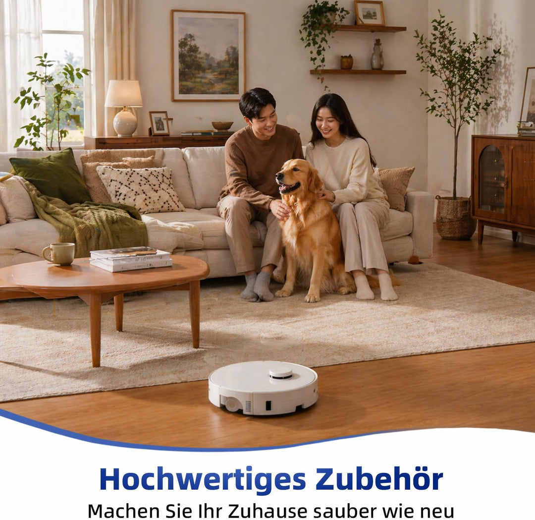 22 Stück Zubehör für Roborock Qrevo Curv 2 Flow Saugroboter | mit 6 Staubbeutel, 2 Wischrolle, 2 Hau
