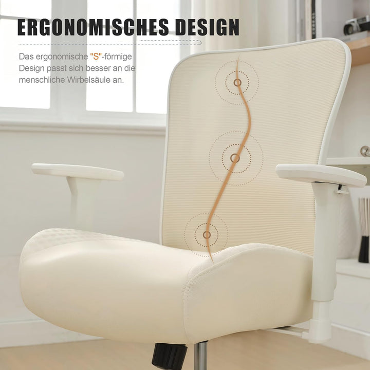 UEV Bürostuhl Ergonomisch bis 230KG, Wippfunktion,Schreibtischstuhl mit Armlehnen, höhenverstellbare