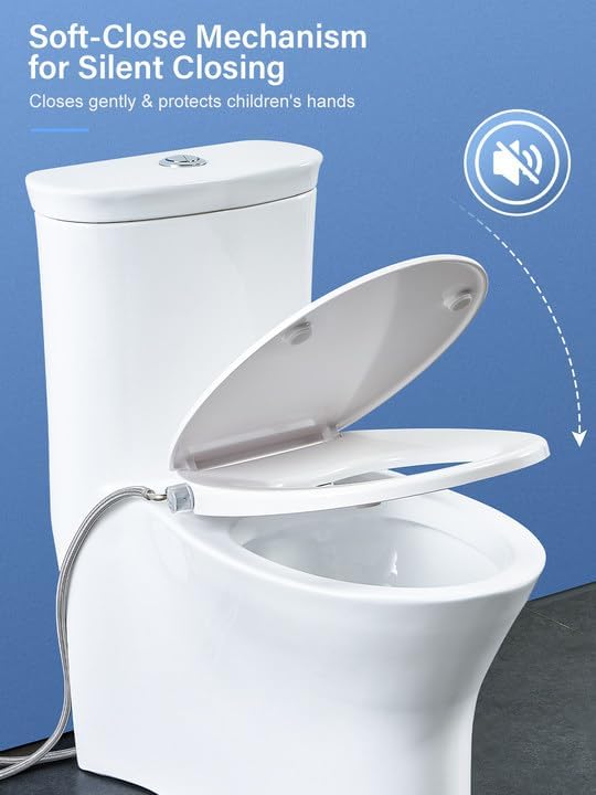 Toilettendeckel mit Bidet,YEAUPE PRO WC Sitze mit Absenkautomatik, nicht elektrisch, mit selbstreini