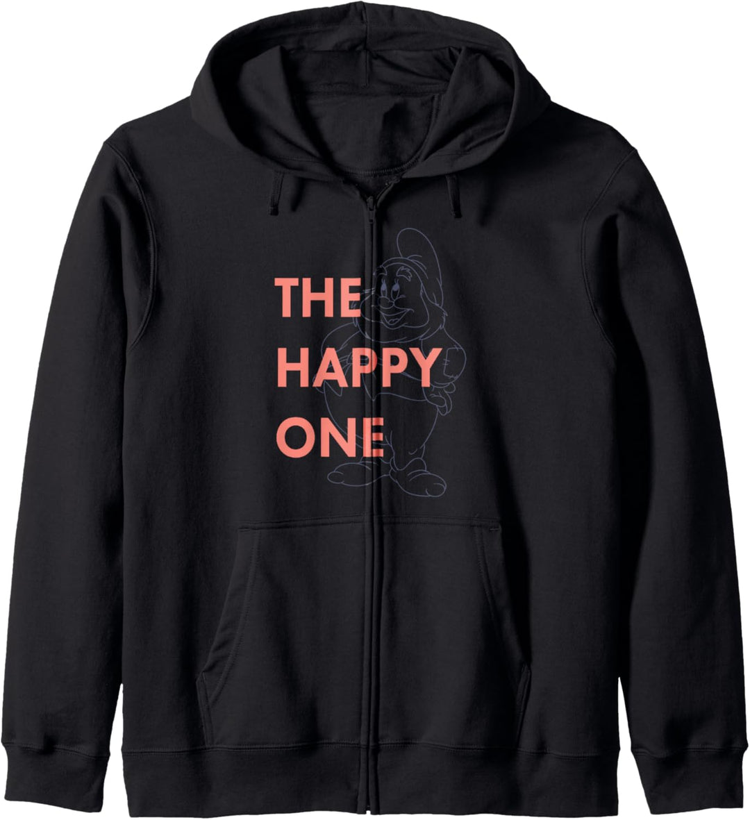 Disney Snow White Dwarf Happy The Happy One Outlined Kapuzenjacke