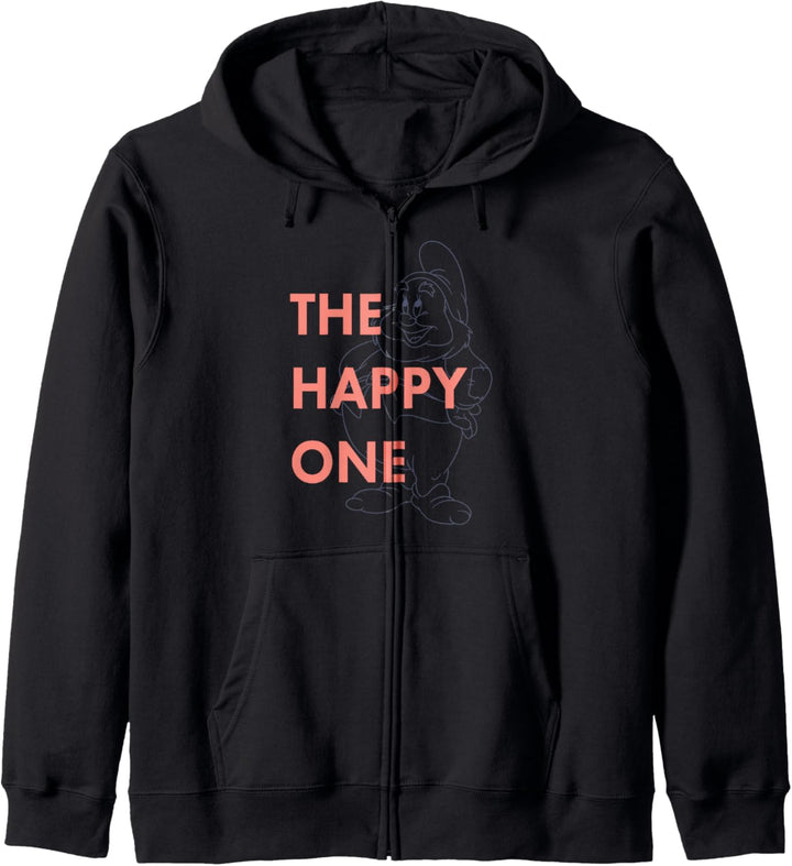 Disney Snow White Dwarf Happy The Happy One Outlined Kapuzenjacke