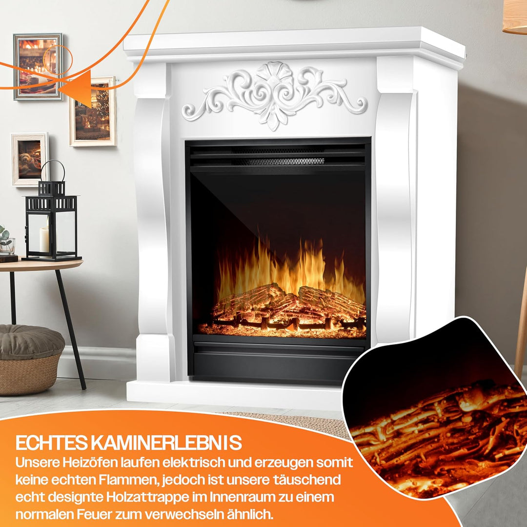 KESSER® Elektrokamin Standkamin - Kamin elektrisch mit LED 3D-Flammeneffekt, Mit Heizung Heizfunktio