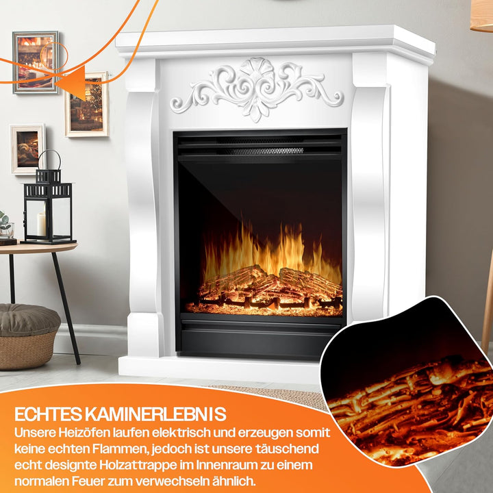 KESSER® Elektrokamin Standkamin - Kamin elektrisch mit LED 3D-Flammeneffekt, Mit Heizung Heizfunktio