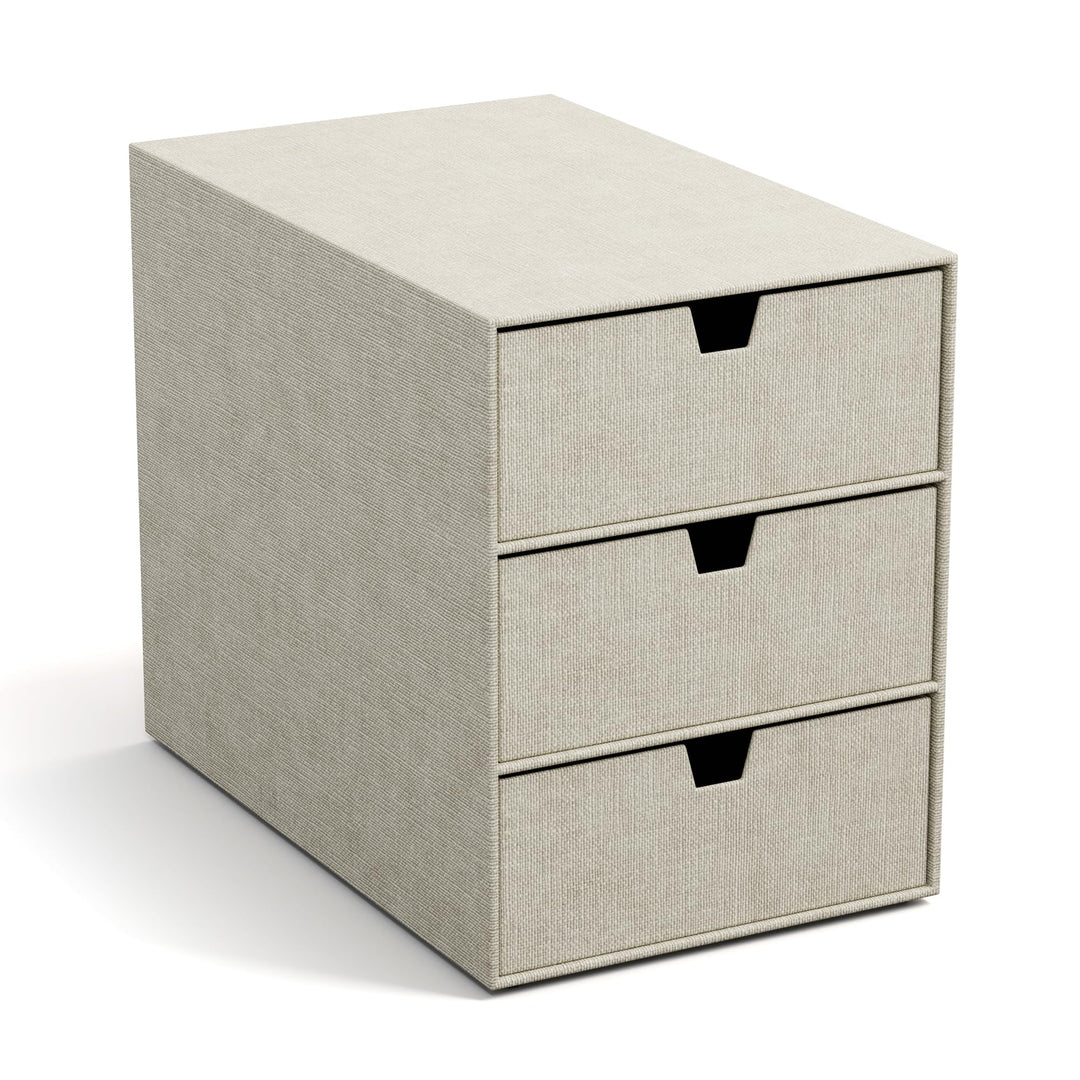 BIGSO BOX OF SWEDEN INGRID Schubladenbox für Dokumente und Bürobedarf – Schreibtisch Organizer mit 3