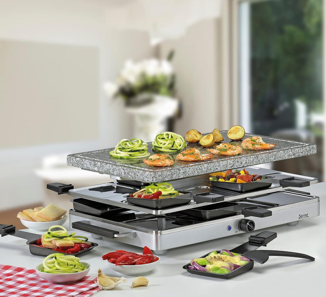 Spring Raclette mit Alugrillplatte-KP3267410001 Raclette mit Granitstein Grau one