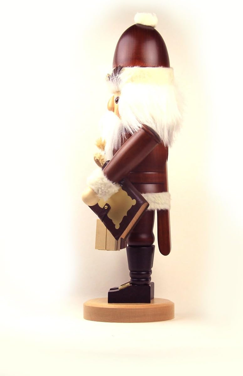 Christian Ulbricht Erzgebirge Nussknacker Weihnachtsmann mit Teddy nat