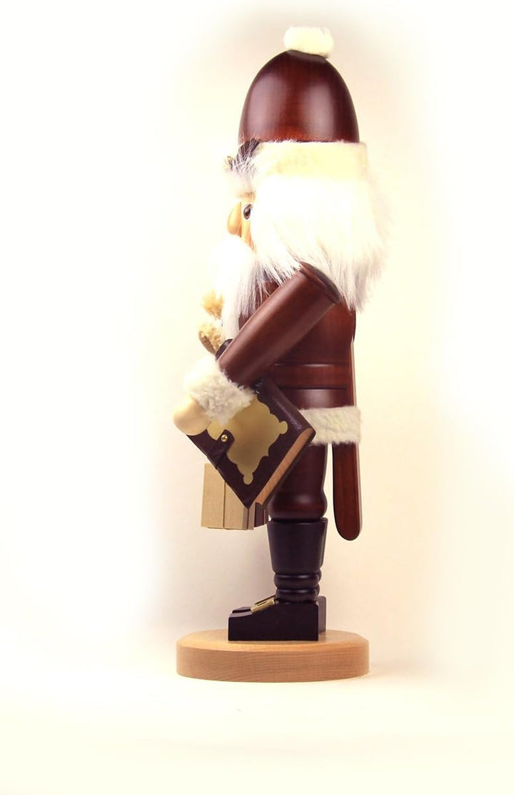 Christian Ulbricht Erzgebirge Nussknacker Weihnachtsmann mit Teddy nat