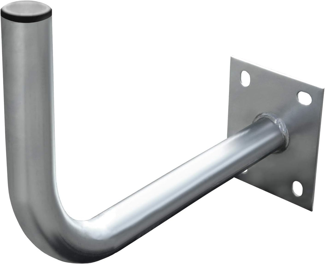 60 cm HD Sat Anlage Quad LNB Digital + Wandhalter 45 cm + 4X F-Stecker 4 Teilnehmer Antenne Grau UHD