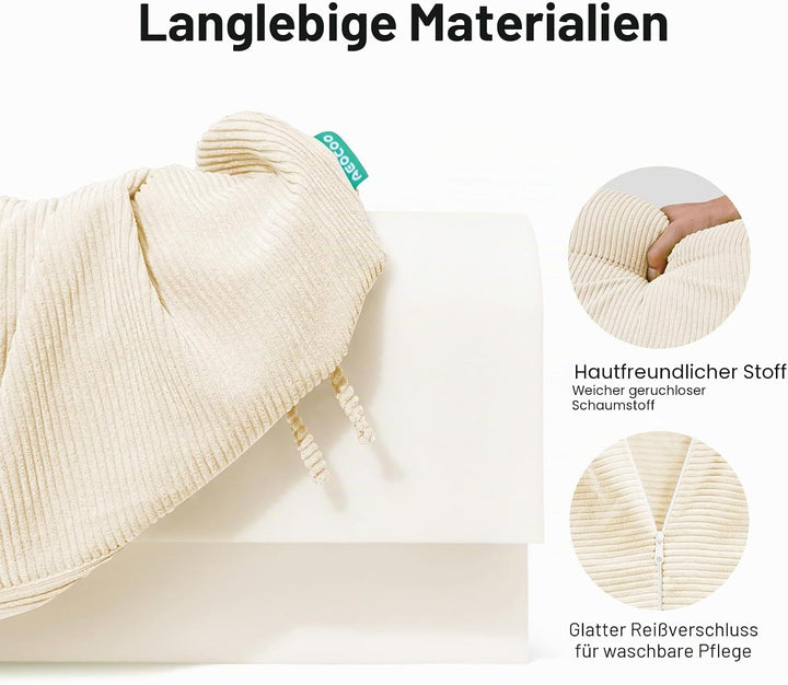 Tragbares Bettgitter für Kleinkinder, Nestchen für Kleinkinder, Bettgitter mit waschbarem Bezug, Grö