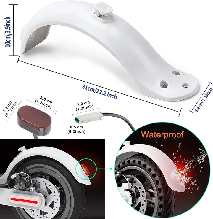 E-Scooter zubehör,Scooter hinterer kotflügel,mit Rücklicht und Schaltwippen, Kotflügelhalterung,für