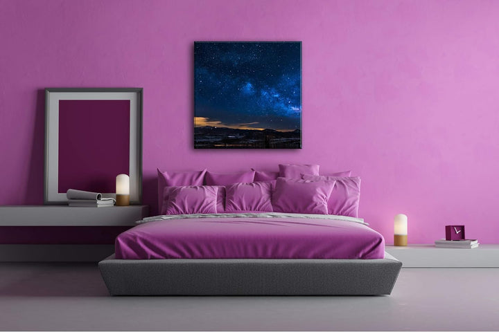 deyoli Zauberhafter Sternenhimmel Format: 60x60 als Leinwandbild, Motiv fertig gerahmt auf Echtholzr
