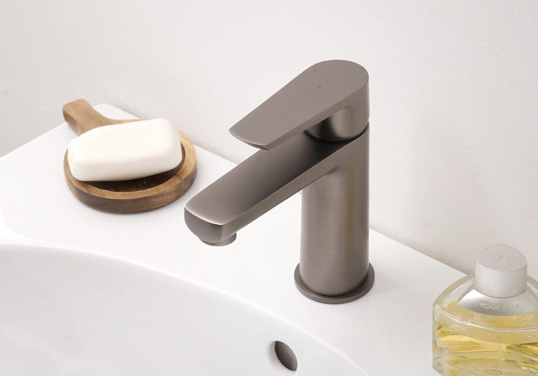 aquaSu® Waschtischarmatur Morti, mit Wasserspar-Kartusche, Kosten-sparende Kaltwassermittelstellung,