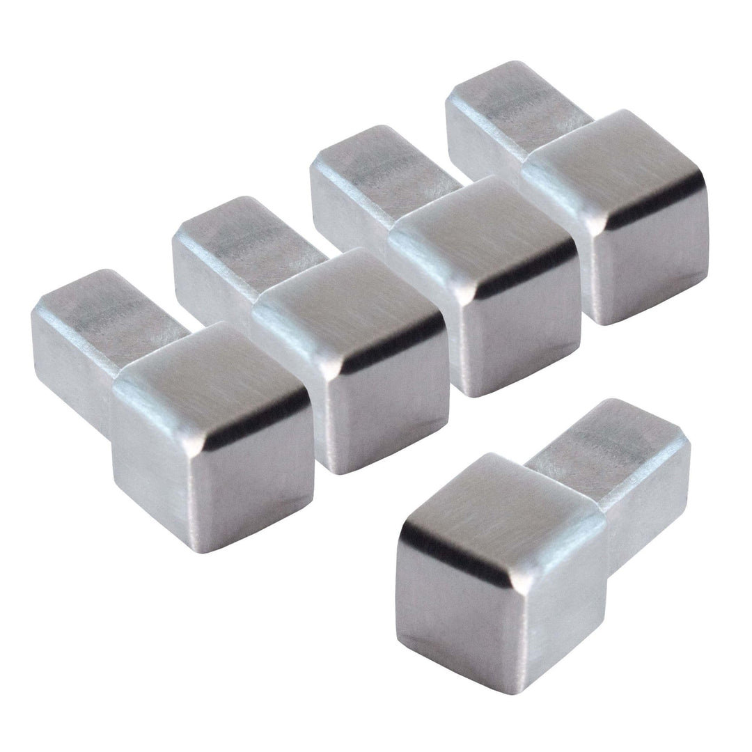 Dalsys Endstück für Fliesenschiene Quadratprofil Edelstahl Gebürstet 8mm, 5 Stück, Fliesenprofil 8mm