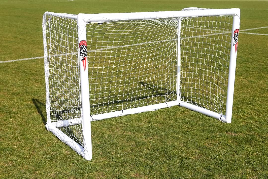 POWERSHOT Fussballtor Profi - 1,8 x 1,2m - aus uPVC - WETTERFEST - Inkl. Klicksystem und Zubehör, 1,