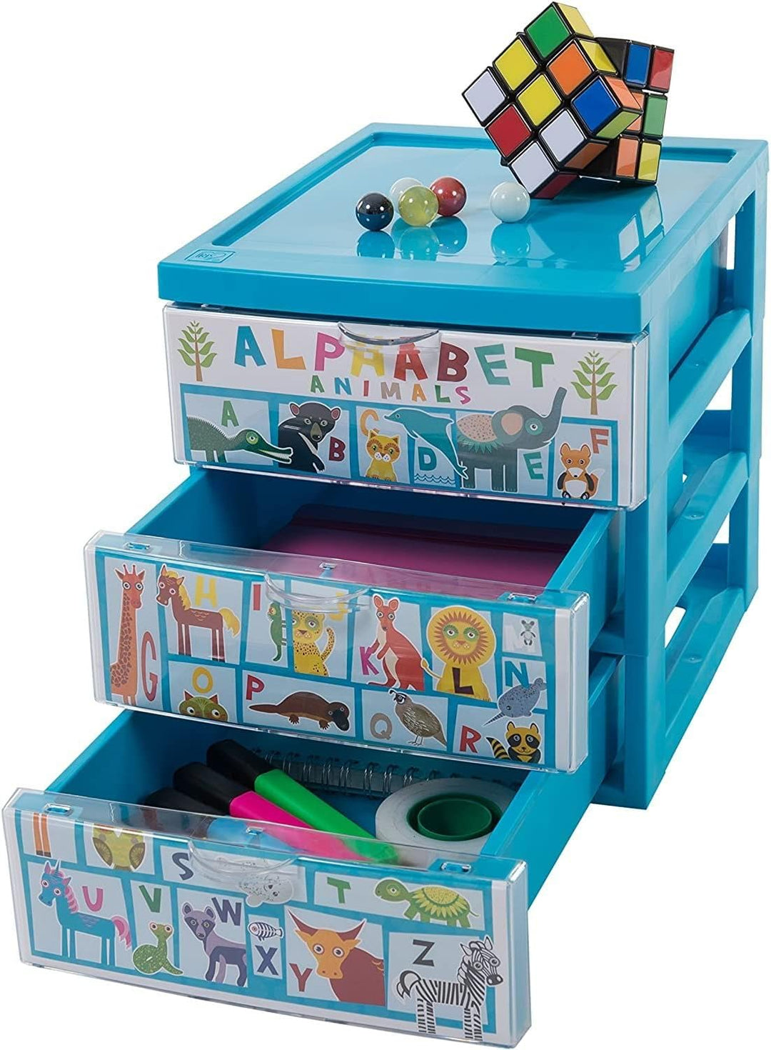 Iris Ohyama, Turm, Kommode, Kunststoff-Organizer mit ergonomischem Griff, 2 L, 3 Schubladen, robust,