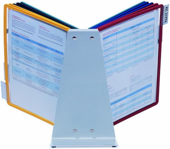 Durable Tisch-Sichttafelsystem (Vario Table 10, mit 10 Sichttafeln A4) mehrfarbig, 557000 Tisch 10 T