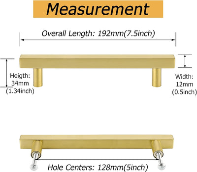 goldenwarm 15 Stück Möbelgriffe Gold Möbelgriffe Edelstahl 128mm Griffe für Küchenschränke Gold LS12