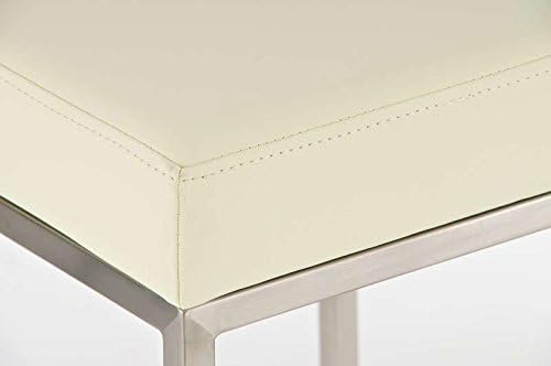 CLP 2er Set Barhocker Montreal Kunstleder I Gepolsterte Stühle Für Bartresen, Farbe:Creme, Gestell F