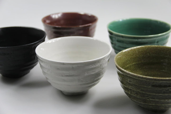 yoaxia ® - 5 Matcha Teeschalen- Set in 5 verschiedenen Designs MADE IN JAPAN von MINOYAKI