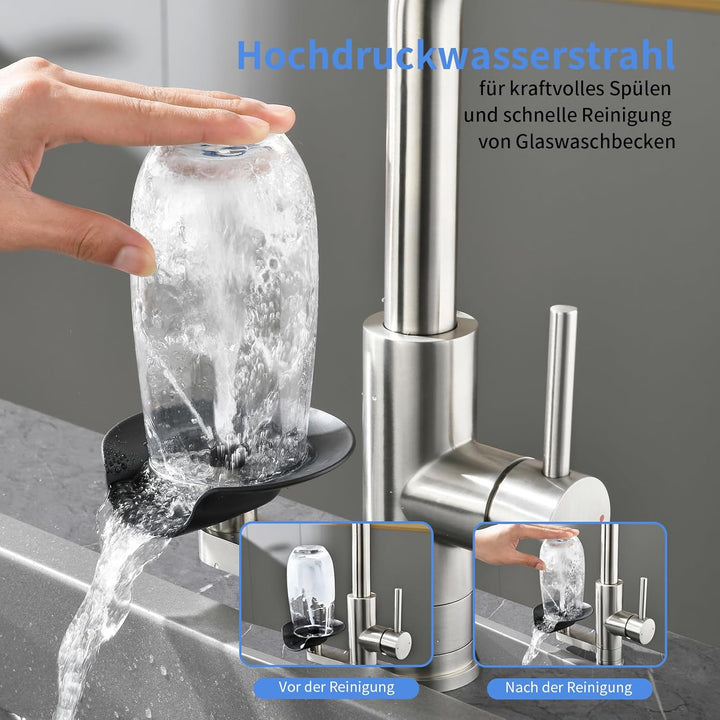 3-Wege Küchenarmatur LakeBayMZC Wasserfilter Glasspüler Ausziehbar Dual-Auslauf,küchenarmatur wasser