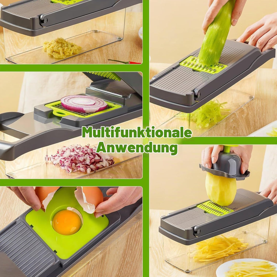 16-in-1 Gemüseschneider, Mandoline Gemüsehobel gemüseschneider Gemüseschneider für Würfel, Stifte, S