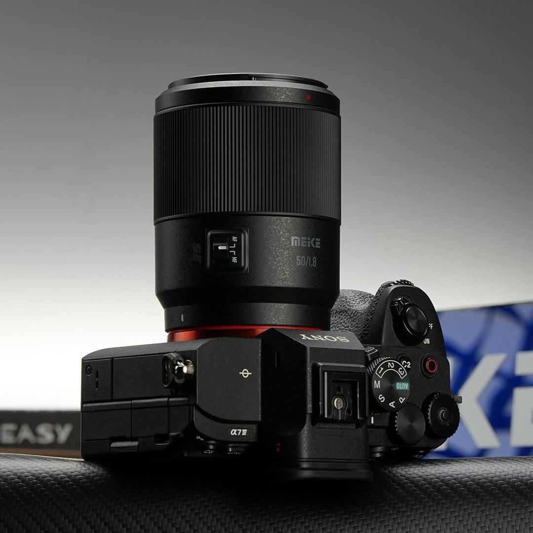 Meike 50 mm F1.8 Autofokus STM Schrittmotor Vollformat-Porträt-Objektiv kompatibel mit Sony E-Mount-