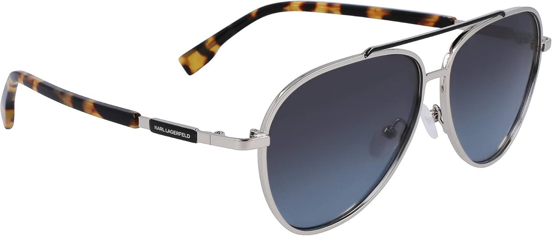 KARL LAGERFELD Herren Sunglasses, Silver Shiny