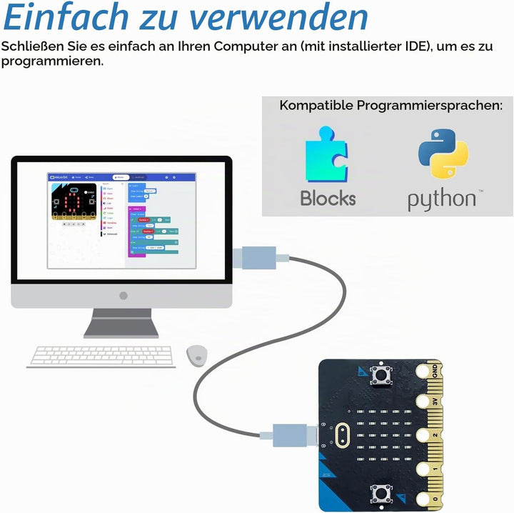 FREENOVE BBC Micro:bit V2 Development Board, Blocks and MicroPython Code, Detailed Tutorial, Example