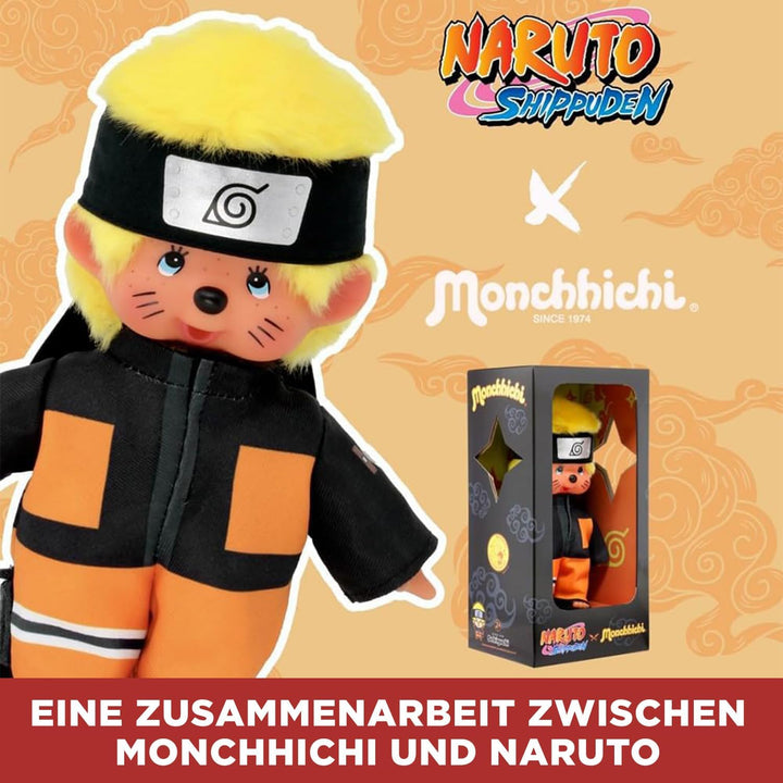 BANDAI - Monchhichi - Kuscheltier Monchhichi Naruto Shippuden - Ikonisches Affenkuscheltier der 80er
