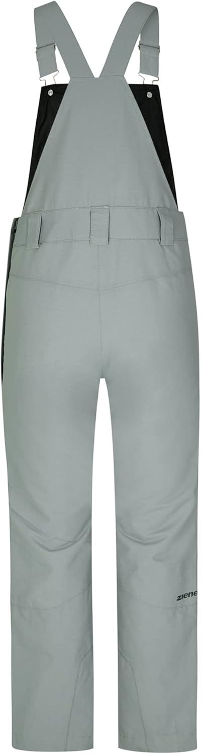Ziener Mädchen Aileen-bib Ski-Hose, Schnee-Hose | Träger, wasserdicht, warm (1er Pack) 116 gray seal