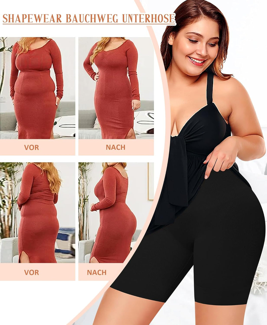 Werkiss Shapewear Damen Bauchweg Unterhose Hohe Taille Shapewear Miederhose Figurenformend Miederpan