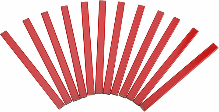 72Pcs 175mm Red Carpenter Pencil Achteckige Hartholz Markierung Bleistifte