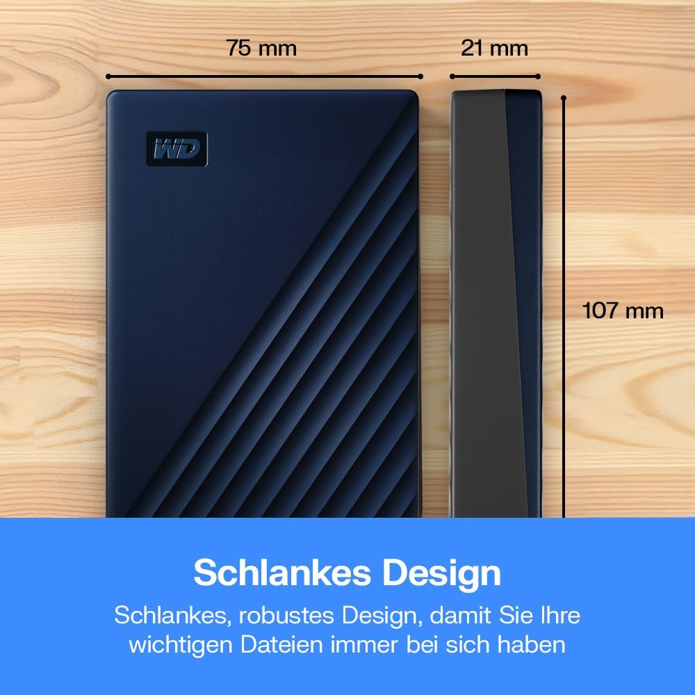 WD My Passport for Mac externe Festplatte 4 TB (mobiler Speicher, USB-C-fähig, herunterladbare Softw
