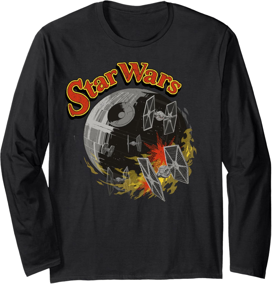 Star Wars Retro Death Star Burn Langarmshirt