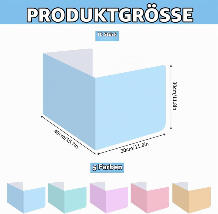 DAZZTIME Trennwand für Schreibtisch,10 Stück Tragbarer Schreibtischteiler40x30x30 cm,Faltbare Schrei