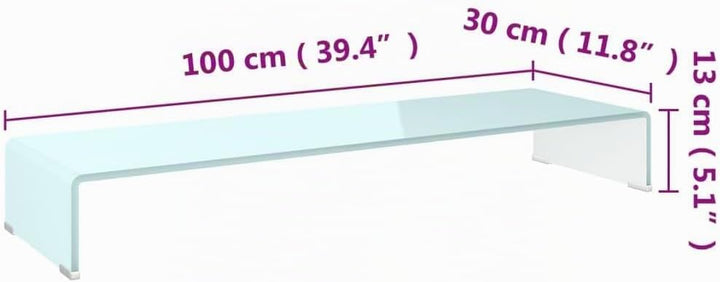 vidaXL TV-Glasaufsatz Tisch Monitor Erhöhung Glasbühne Podest Weiss 100x30x13 cm One size Grün, One
